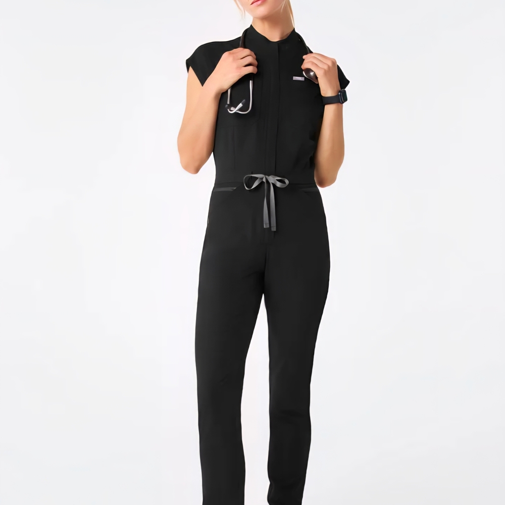 Figs Black Women's Jumpsuit with Gray Accents